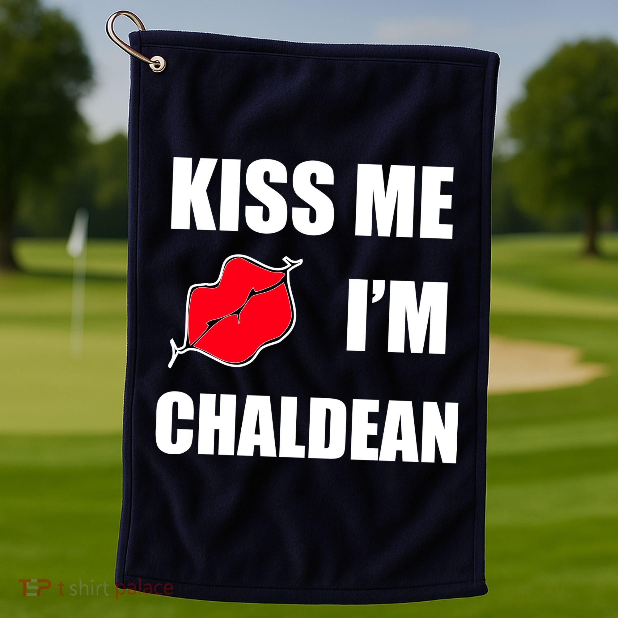 Kiss Me Im Chaldean Golf Towel