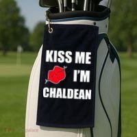 Kiss Me Im Chaldean Golf Towel thumb 2