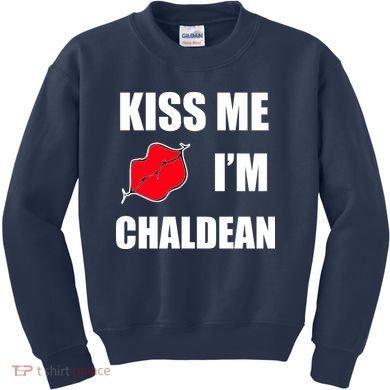 Kiss Me Im Chaldean Kids Sweatshirt