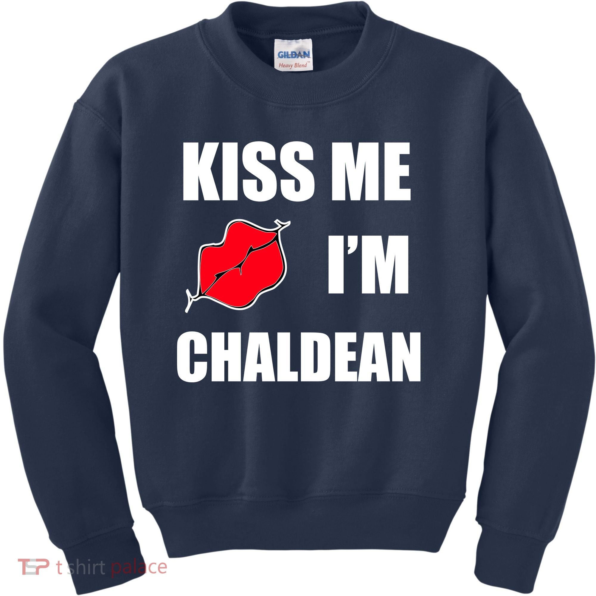 Kiss Me Im Chaldean Kids Sweatshirt