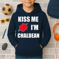 Kiss Me Im Chaldean Kids Hoodie thumb 2