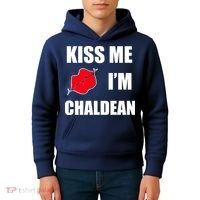 Kiss Me Im Chaldean Kids Hoodie thumb 4