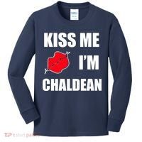 Kiss Me Im Chaldean Kids Long Sleeve Shirt thumb 0