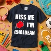 Kiss Me Im Chaldean Kids T-Shirt thumb 3