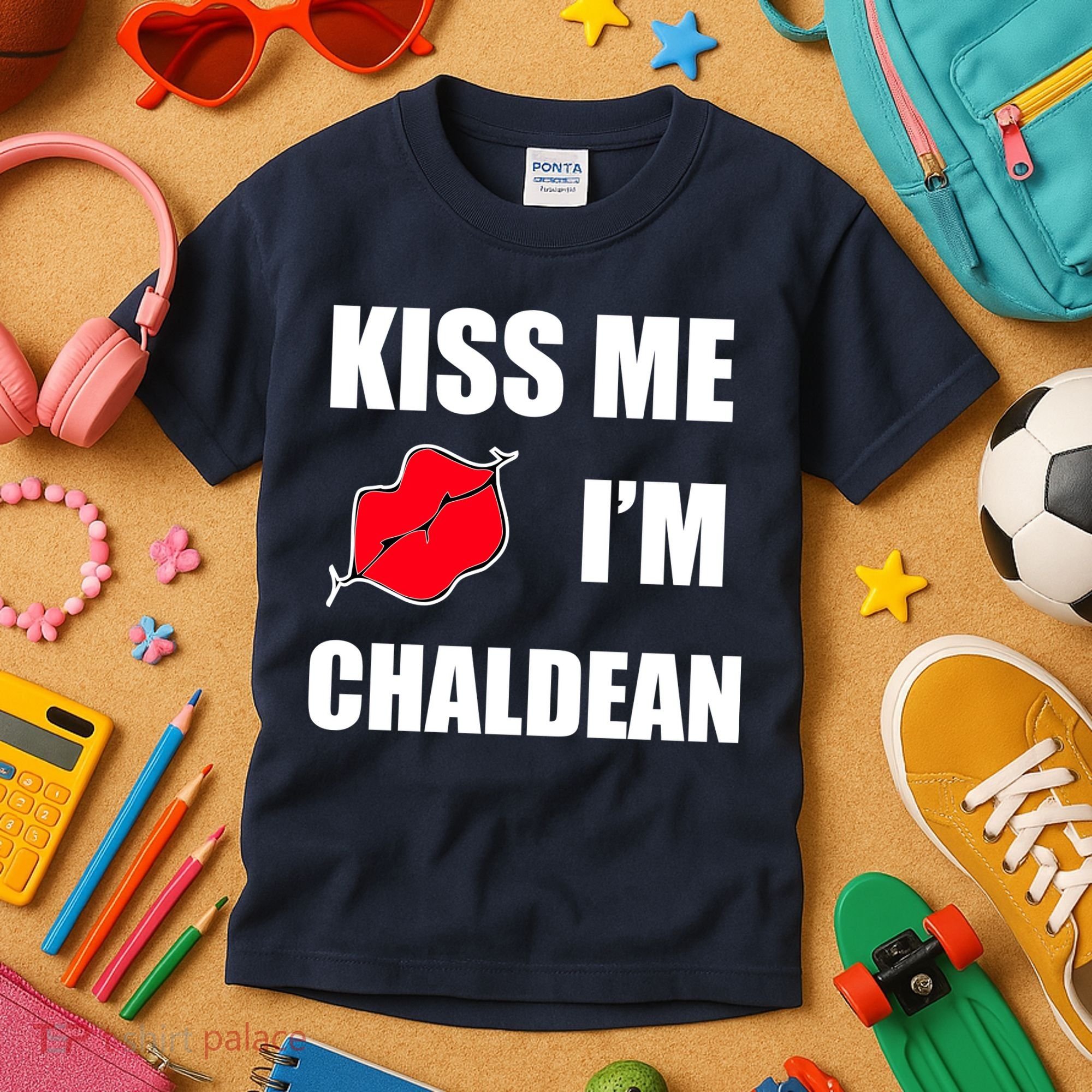 Kiss Me Im Chaldean Kids T-Shirt