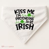 Kiss Me I'm Pretending To Be Irish USA-Made Doggie Bandana thumb 0
