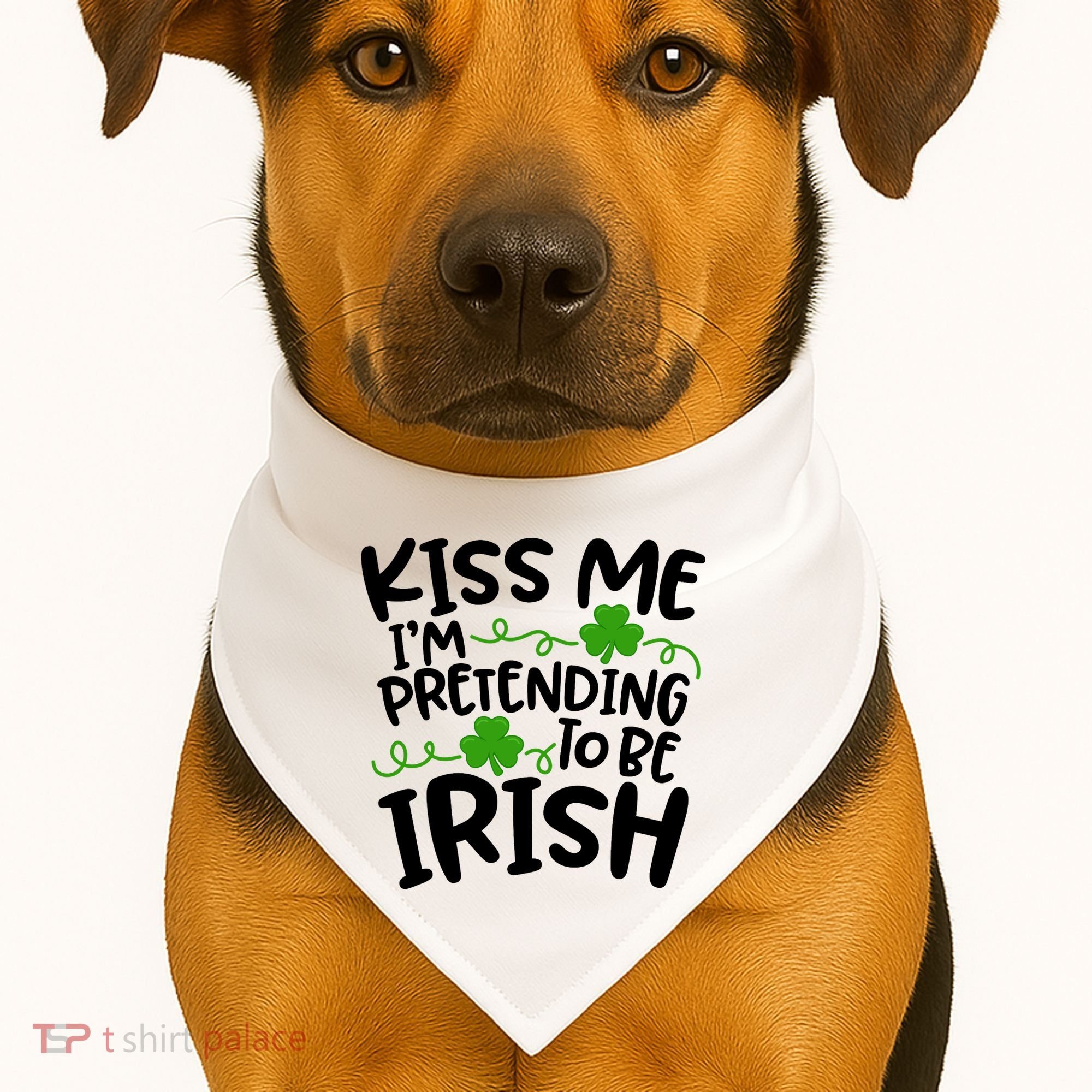 Kiss Me I'm Pretending To Be Irish USA-Made Doggie Bandana