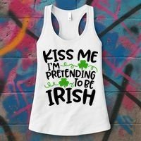 Kiss Me I'm Pretending To Be Irish Women's Tank Top thumb 3