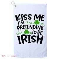 Kiss Me I'm Pretending To Be Irish Golf Towel thumb 0