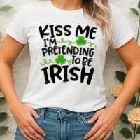 Kiss Me I'm Pretending To Be Irish Women's T-Shirt thumb 2