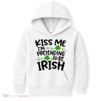 Kiss Me I'm Pretending To Be Irish Kids Hoodie thumb 0
