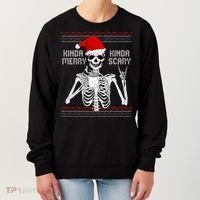 Kinda Merry Kinda Scary Ugly Christmas Sweater Skeleton Women's Sweatshirt thumb 0