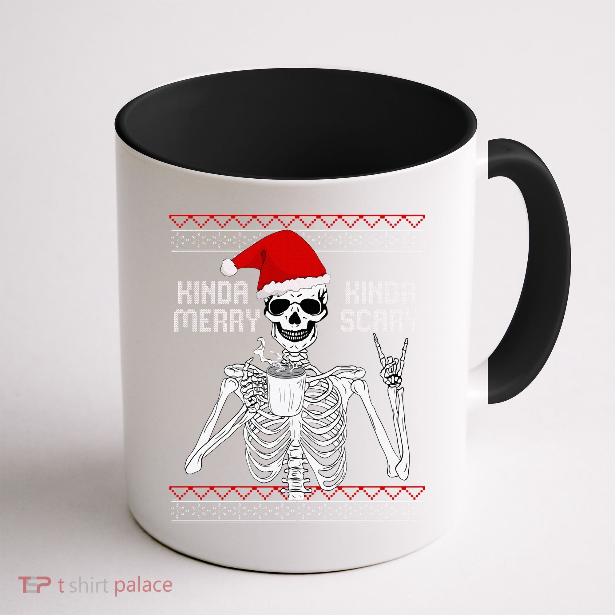 Kinda Merry Kinda Scary Ugly Christmas Sweater Skeleton Coffee Mug