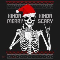 Kinda Merry Kinda Scary Ugly Christmas Sweater Skeleton Women's Hoodie thumb 2