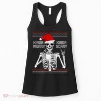 Kinda Merry Kinda Scary Ugly Christmas Sweater Skeleton Women's Tank Top thumb 0