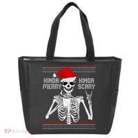 Kinda Merry Kinda Scary Ugly Christmas Sweater Skeleton Tote Bag thumb 0