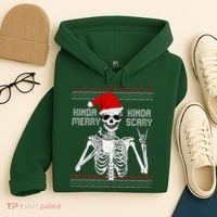 Kinda Merry Kinda Scary Ugly Christmas Sweater Skeleton Hoodie thumb 4
