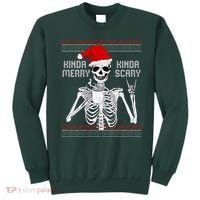 Kinda Merry Kinda Scary Ugly Christmas Sweater Skeleton Sweatshirt thumb 0