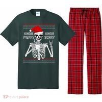 Kinda Merry Kinda Scary Ugly Christmas Sweater Skeleton Pajama Set thumb 0