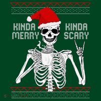 Kinda Merry Kinda Scary Ugly Christmas Sweater Skeleton Women's T-Shirt thumb 6