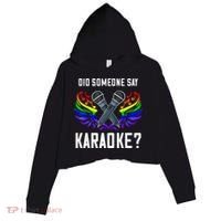 Karaoke Microphone Machine Music Singer Crop Fleece Hoodie thumb 0
