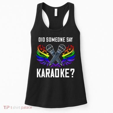 Karaoke Microphone Machine Music Singer Women's Tank Top