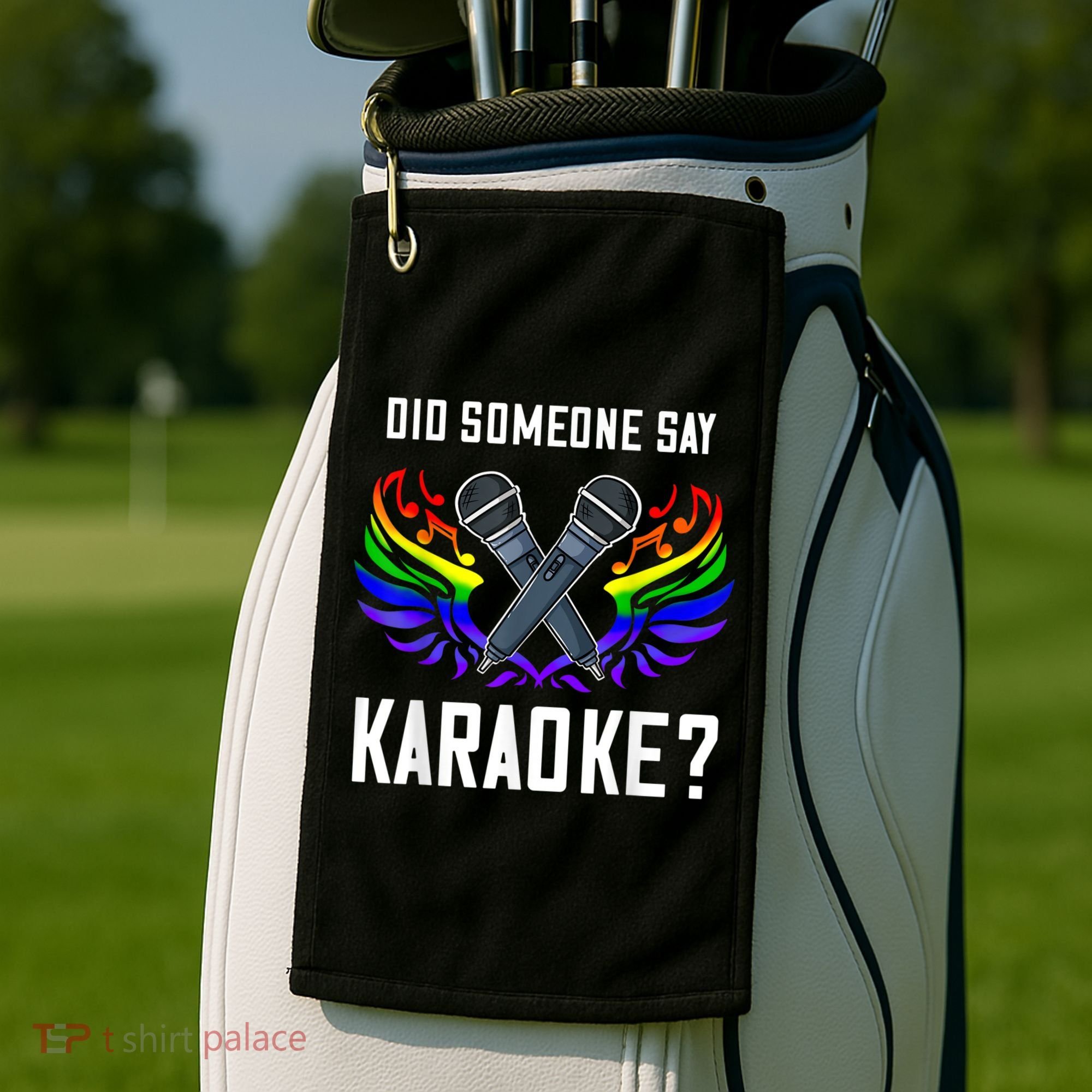Karaoke Microphone Machine Music Singer Golf Towel