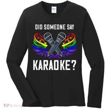 Karaoke Microphone Machine Music Singer Women's Long Sleeve Shirt