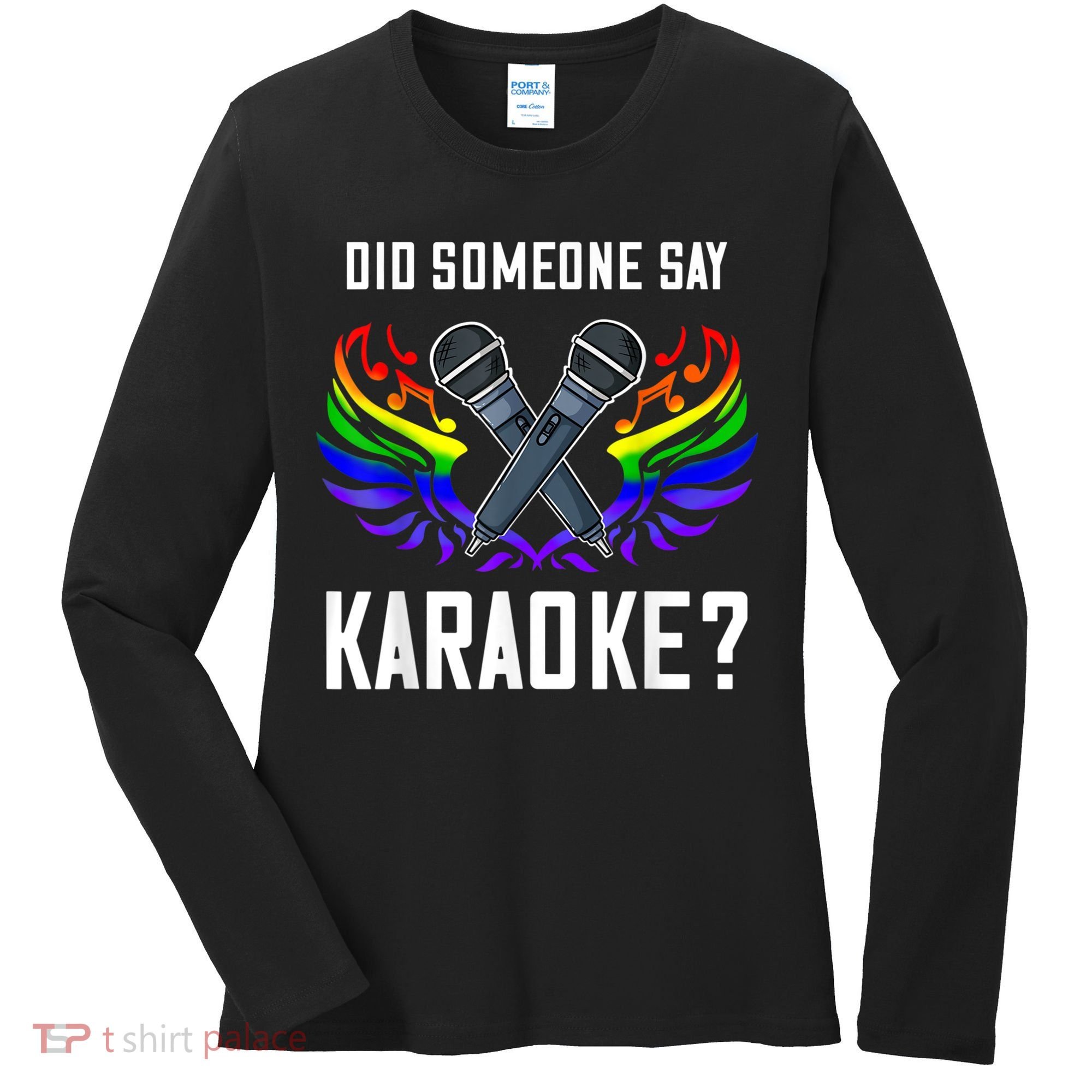 Karaoke Microphone Machine Music Singer Women's Long Sleeve Shirt