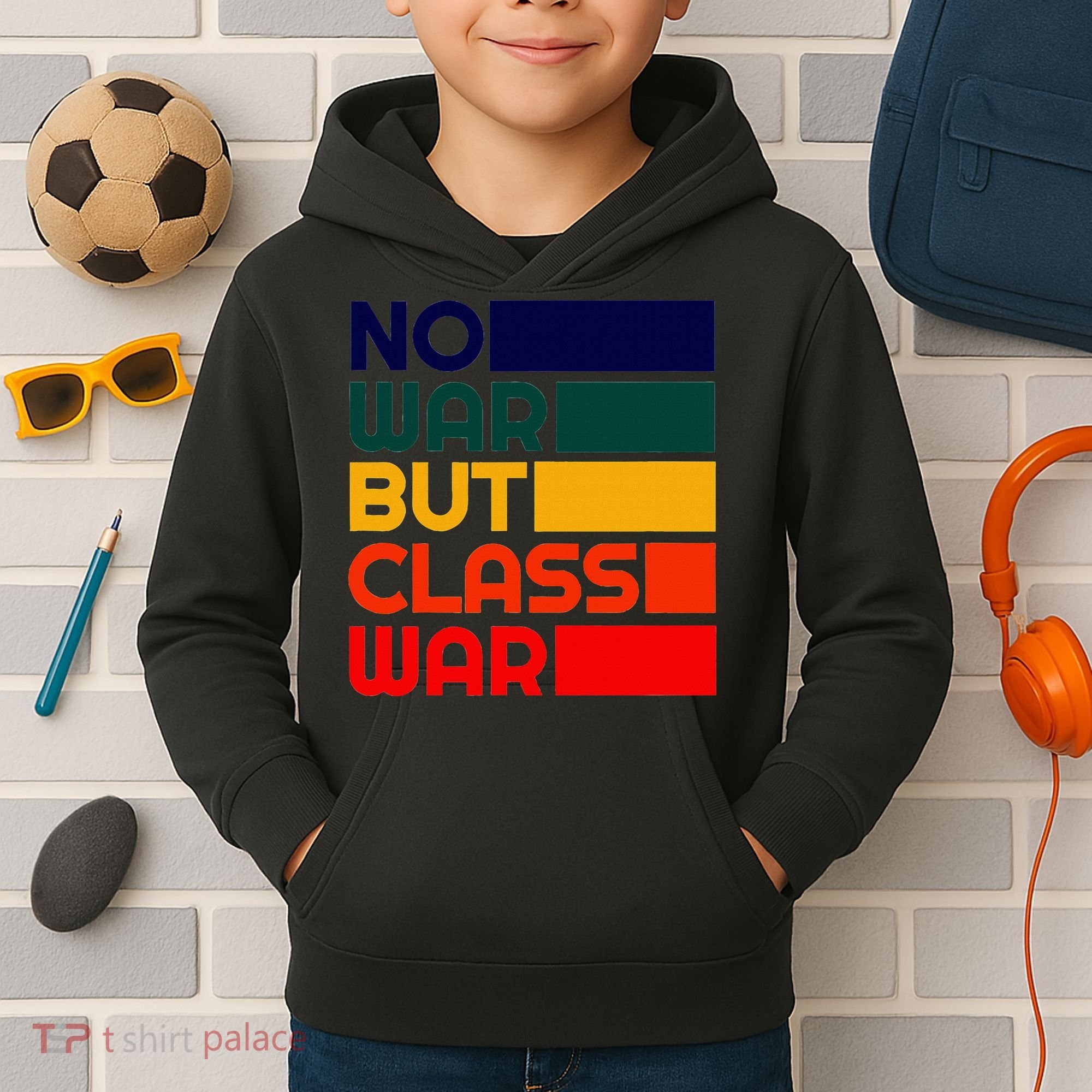 Karl Marx No War But Class War Radical Leftist Kids Hoodie