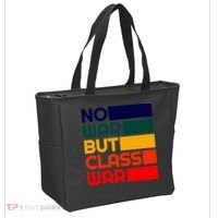 Karl Marx No War But Class War Radical Leftist Tote Bag thumb 2