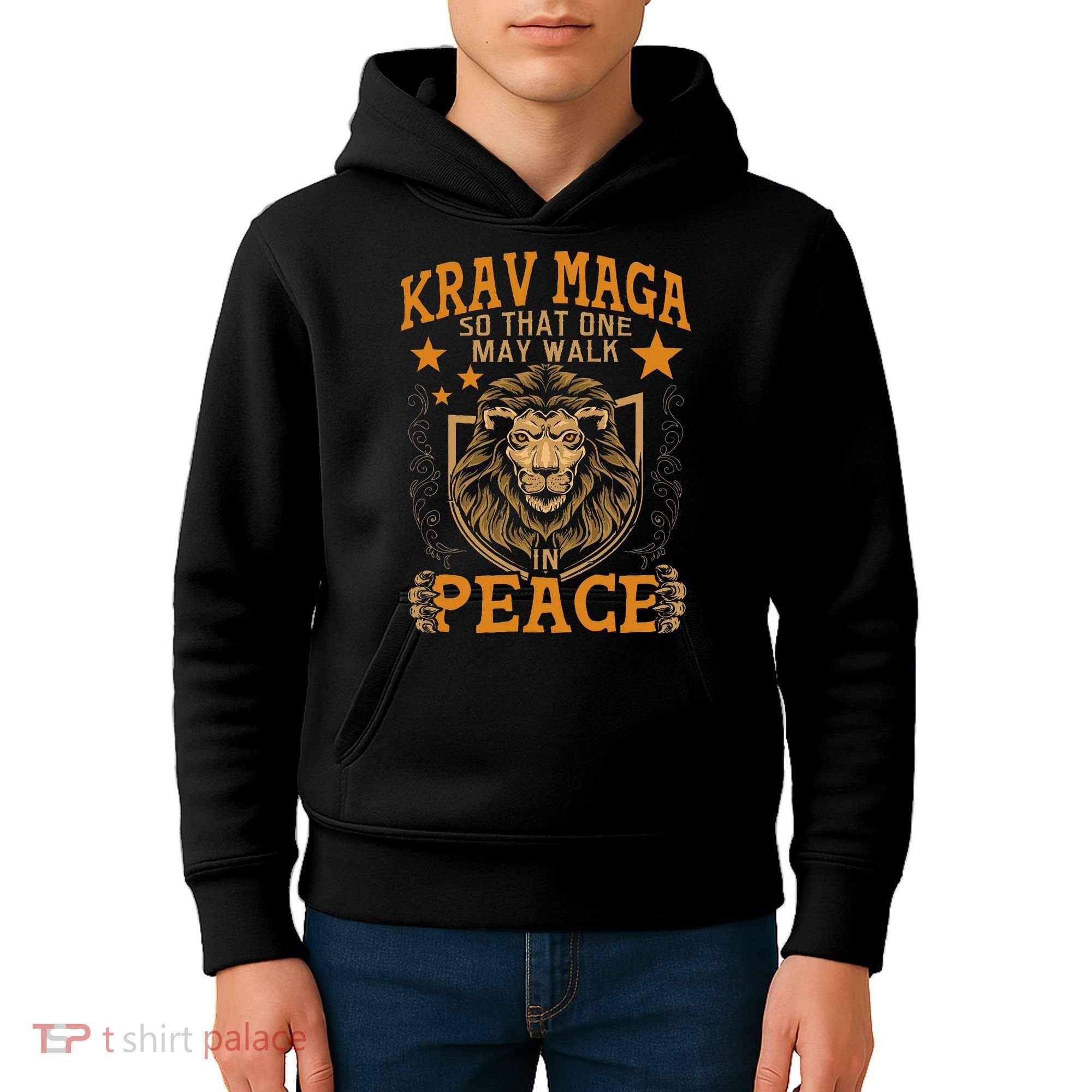 Krav Maga One May Walk In Peace Israeli Self Defense Mma Kids Hoodie
