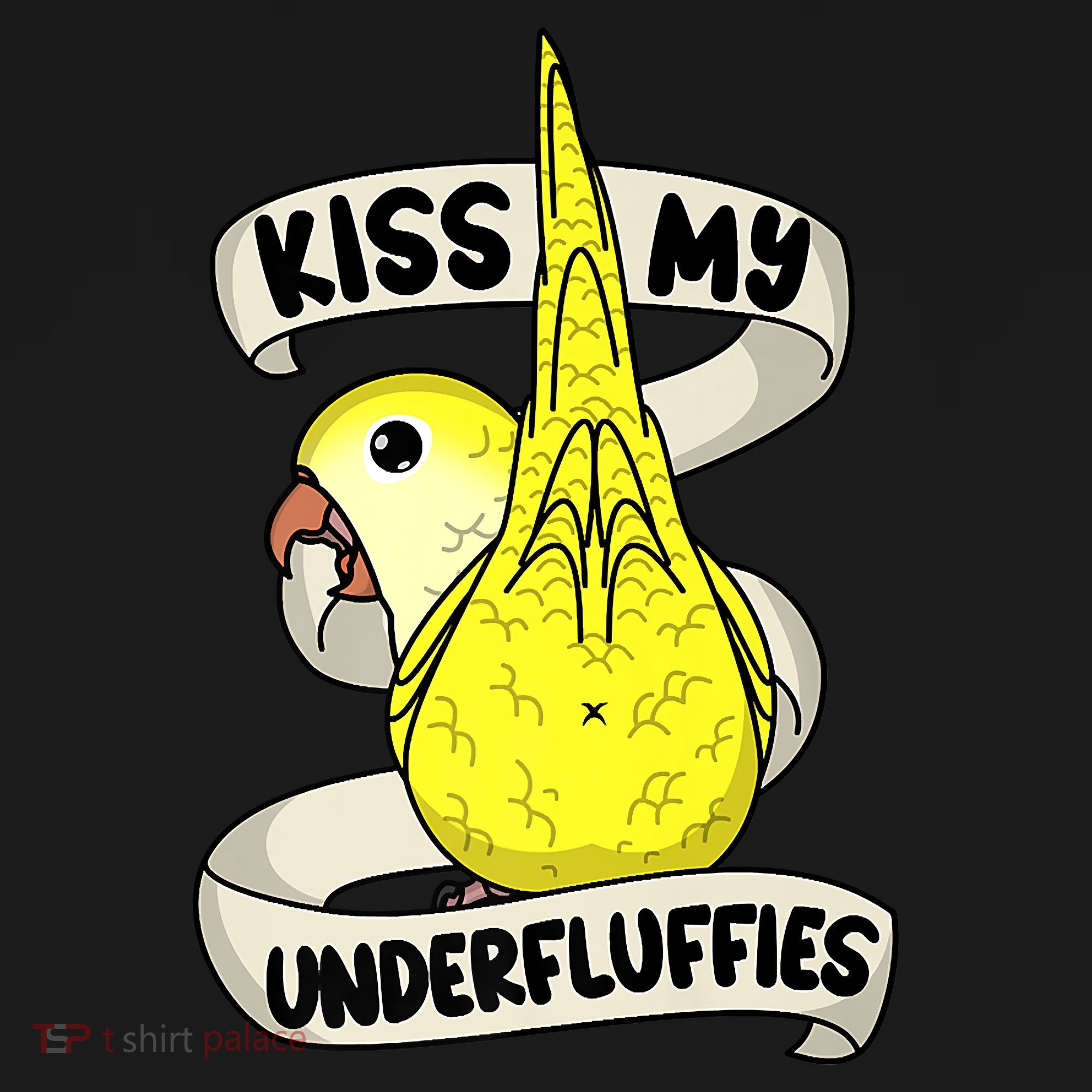 Kisss My Parrot Underfluffies I Yellow Monk Parakeet Quaker T-Shirt