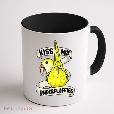 Kisss My Parrot Underfluffies I Yellow Monk Parakeet Quaker Coffee Mug back