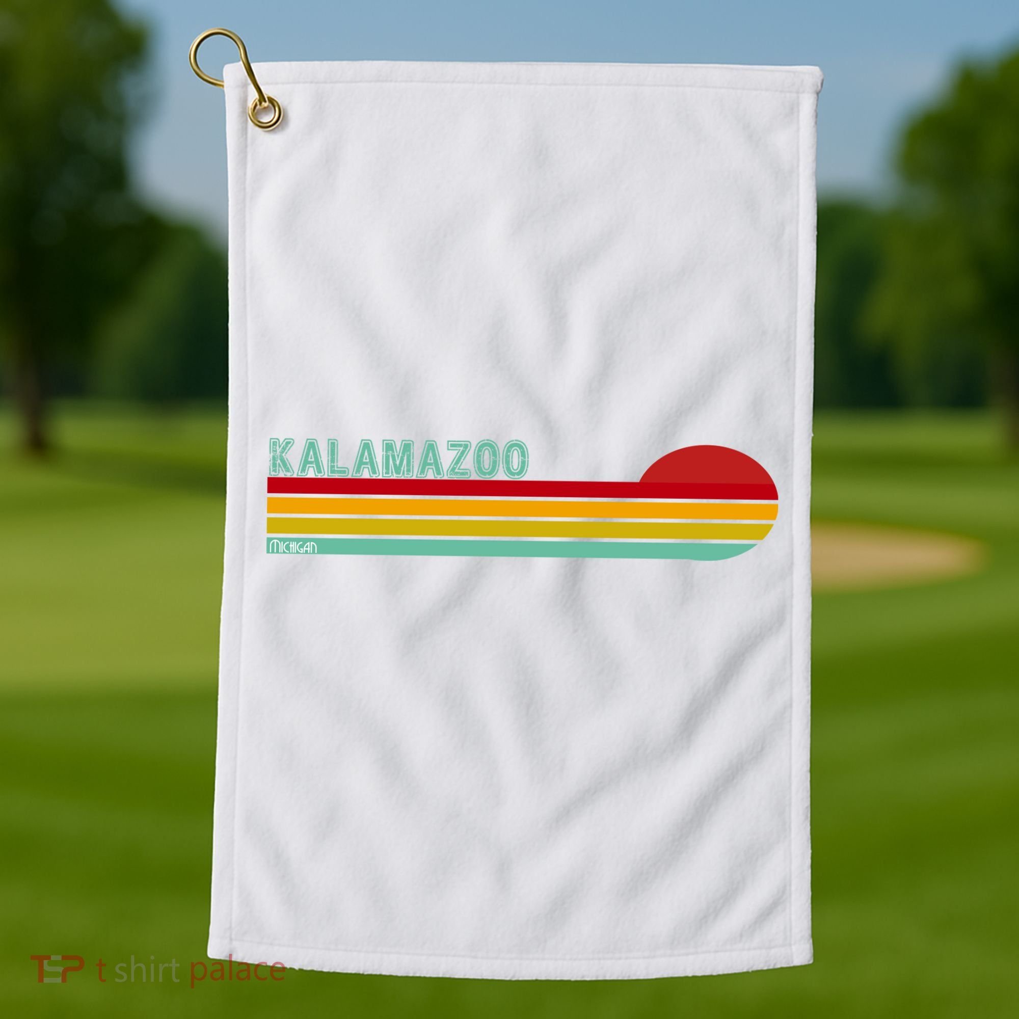 Kalamazoo Michigan Retro Golf Towel