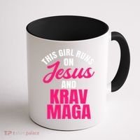 Krav Maga Run On Jesus MMA Self Defense Contact Combat Coffee Mug thumb 1