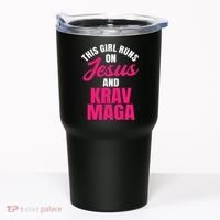 Krav Maga Run On Jesus MMA Self Defense Contact Combat Tumbler thumb 0