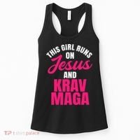 Krav Maga Run On Jesus MMA Self Defense Contact Combat Women's Tank Top thumb 0