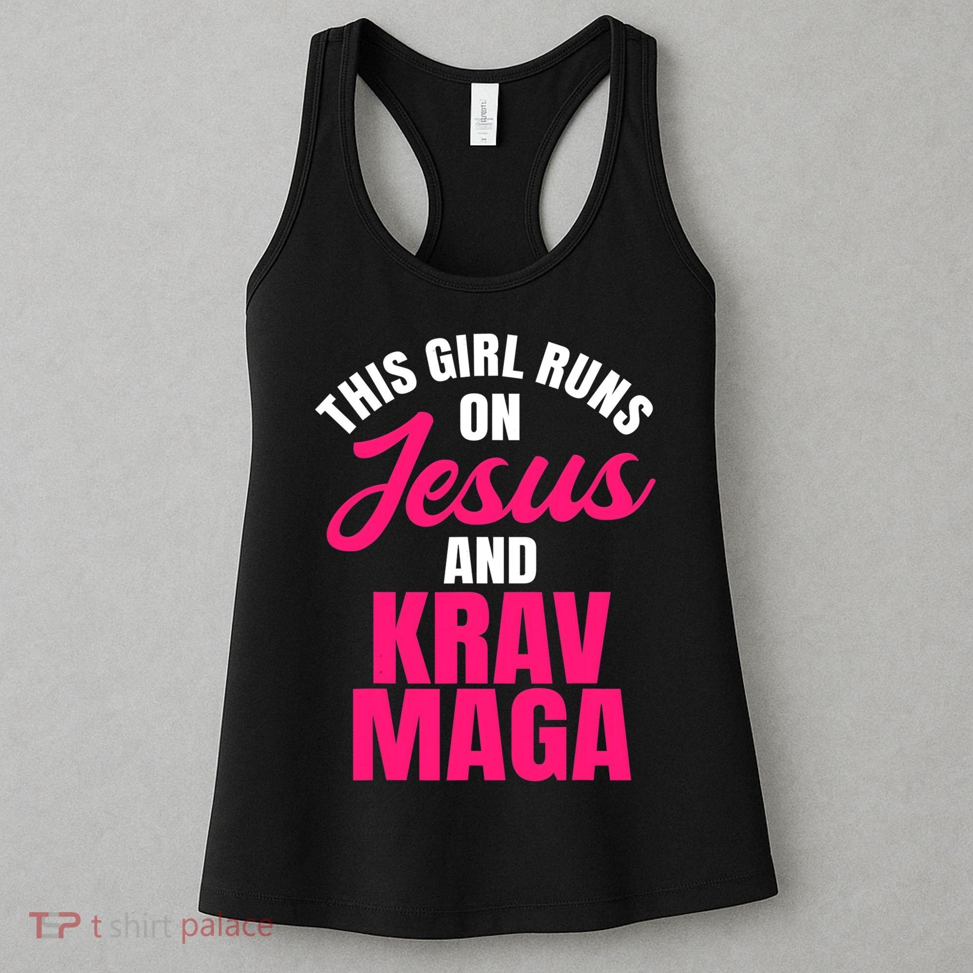 Krav Maga Run On Jesus MMA Self Defense Contact Combat Women's Tank Top