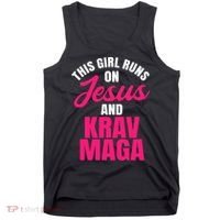 Krav Maga Run On Jesus MMA Self Defense Contact Combat Tank Top thumb 0