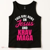 Krav Maga Run On Jesus MMA Self Defense Contact Combat Tank Top thumb 2
