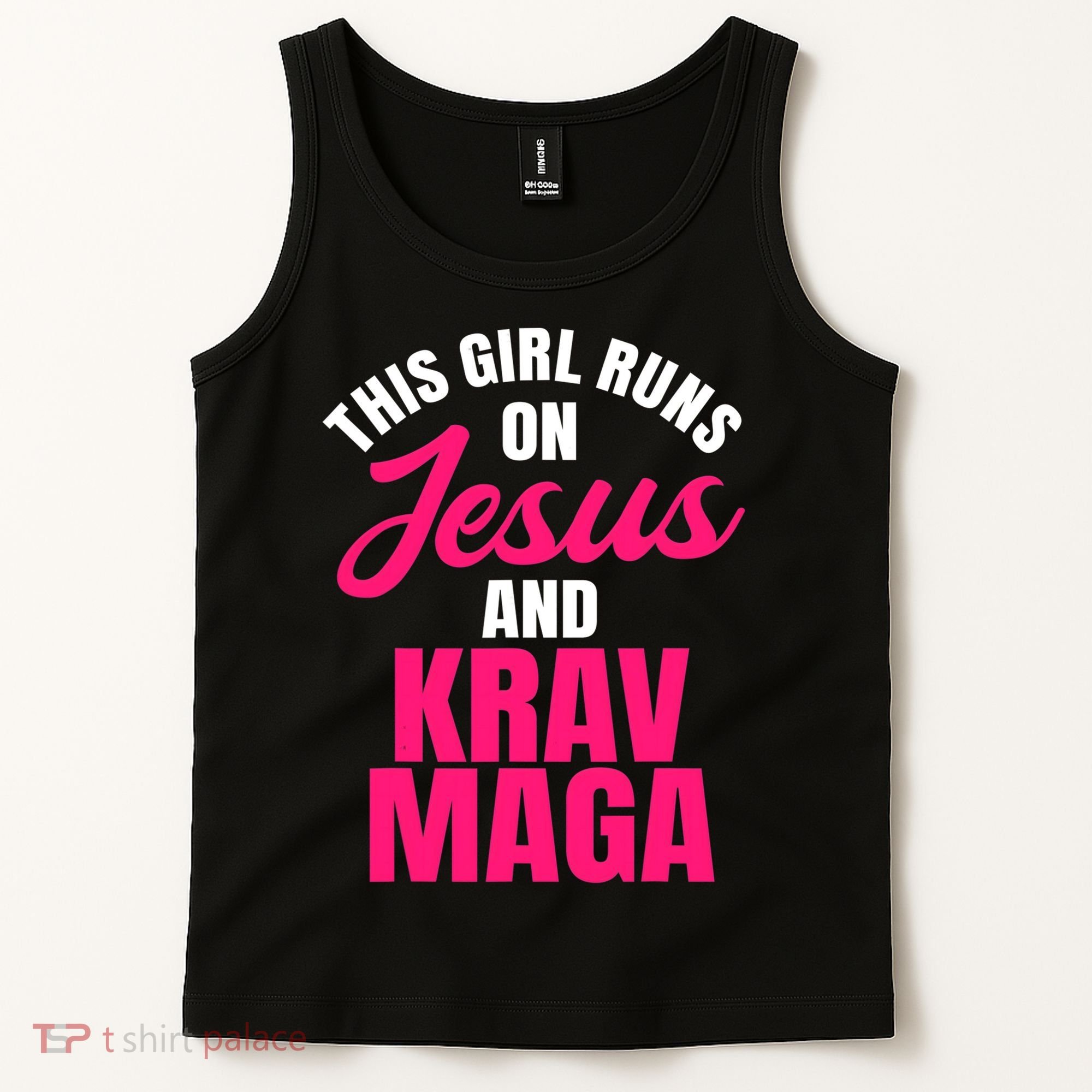 Krav Maga Run On Jesus MMA Self Defense Contact Combat Tank Top