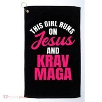 Krav Maga Run On Jesus MMA Self Defense Contact Combat Golf Towel thumb 0