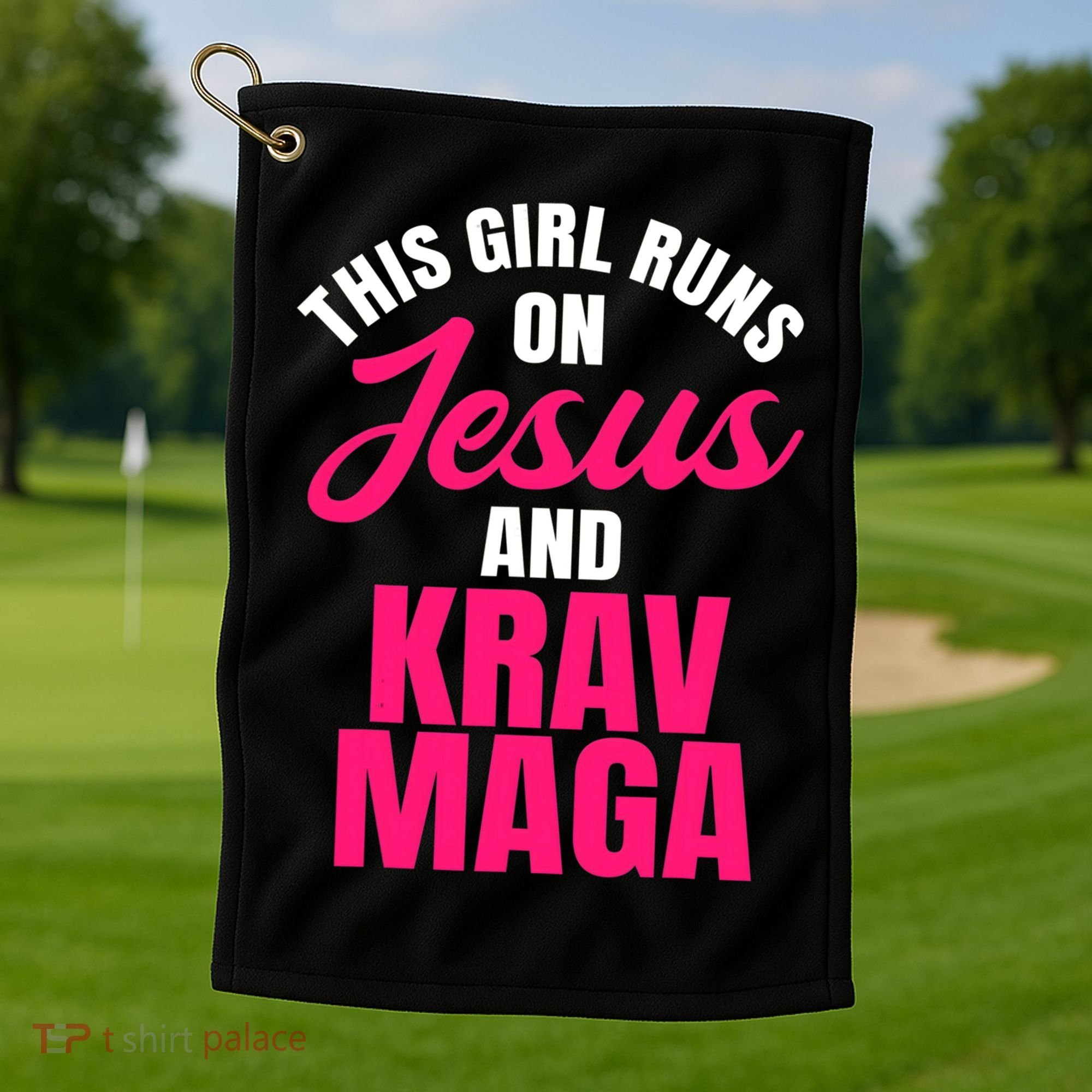 Krav Maga Run On Jesus MMA Self Defense Contact Combat Golf Towel
