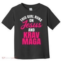Krav Maga Run On Jesus MMA Self Defense Contact Combat Toddler T-Shirt thumb 0