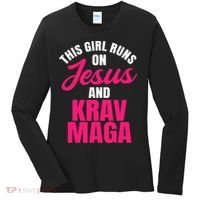 Krav Maga Run On Jesus MMA Self Defense Contact Combat Women's Long Sleeve Shirt thumb 0