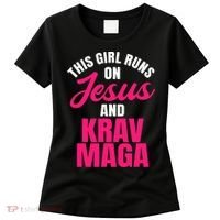 Krav Maga Run On Jesus MMA Self Defense Contact Combat Women's T-Shirt thumb 0