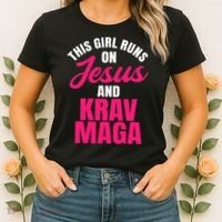 Krav Maga Run On Jesus MMA Self Defense Contact Combat Women's T-Shirt thumb 2