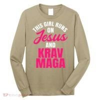 Krav Maga Run On Jesus MMA Self Defense Contact Combat Long Sleeve Shirt thumb 0