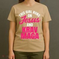 Krav Maga Run On Jesus MMA Self Defense Contact Combat T-Shirt thumb 4